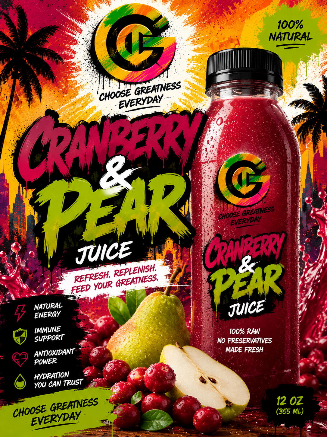 Cranberry Pear Power Juice